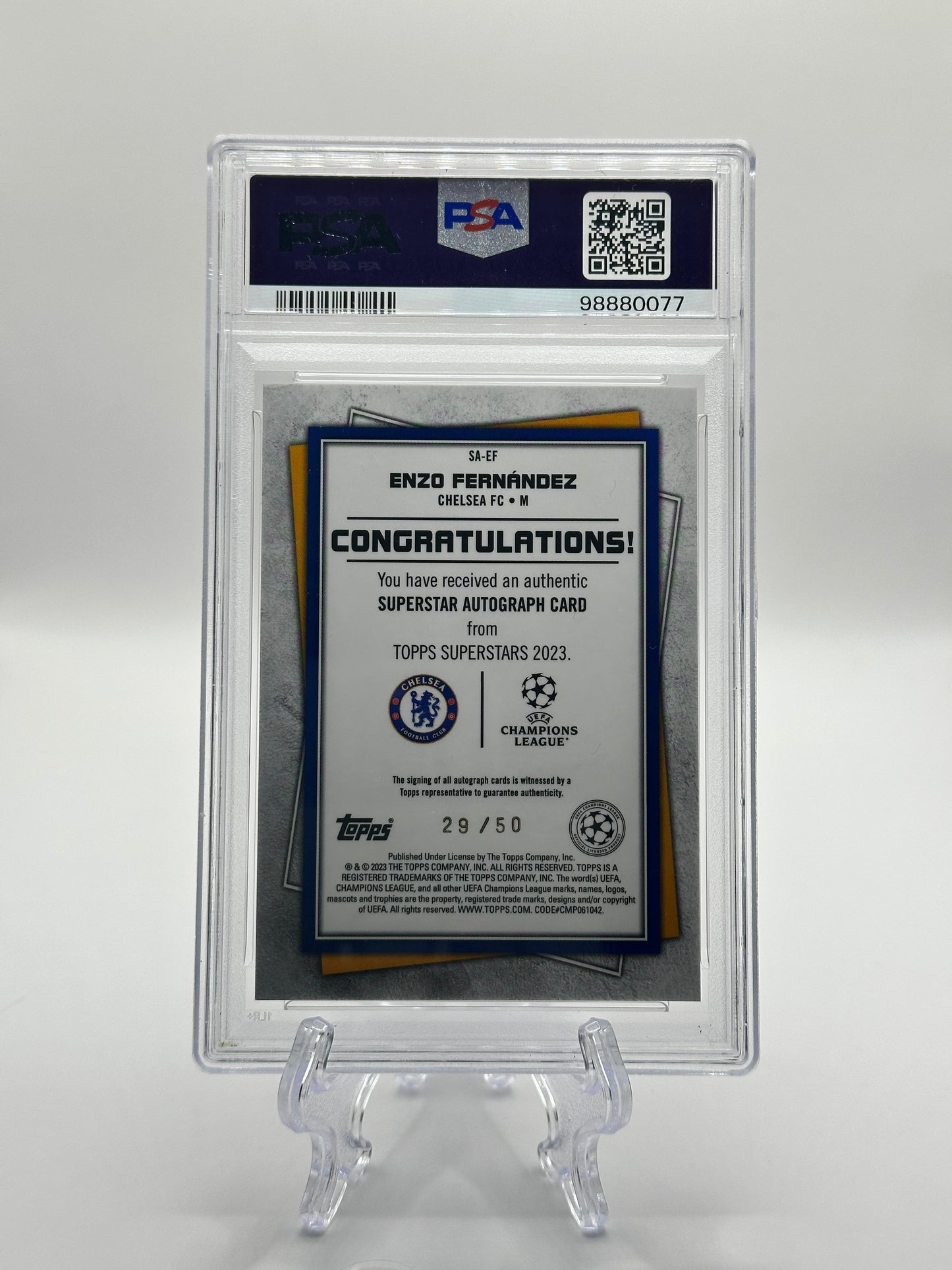 Enzo Fernández (Gold Refractor) Rookie Card | Chelsea 2022/23 (Autografiada)