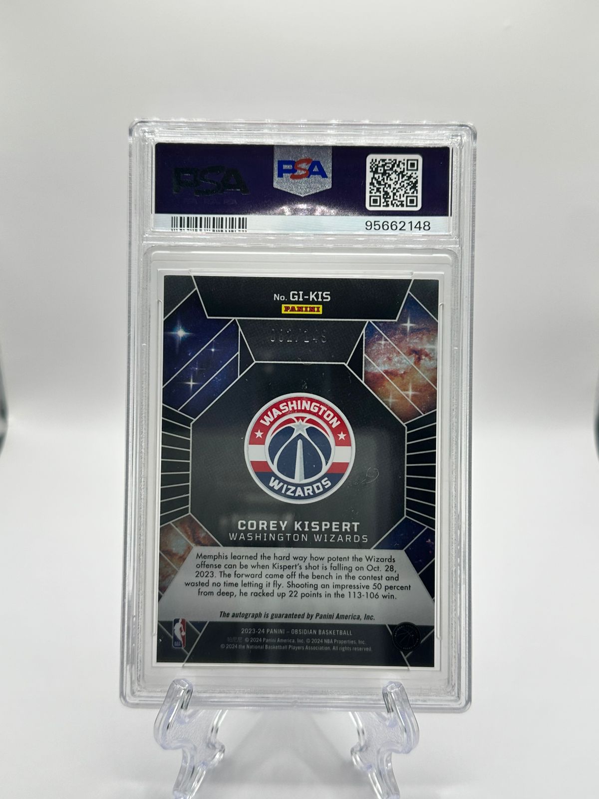 Corey Kispert (Galaxy Ink) | Washington Wizards 2023 (Autografiada)