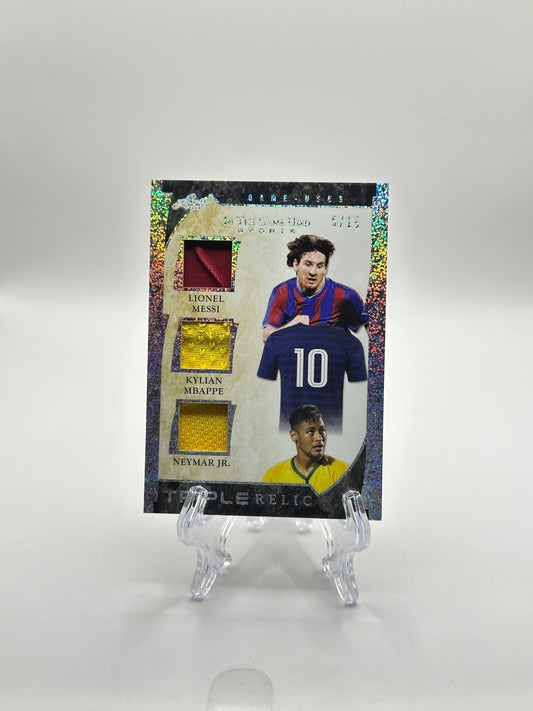 Lionel Messi / Kylian Mbappe / Neymar Jr. | In The Game Used Sports | Leaf 2022 (Parche)