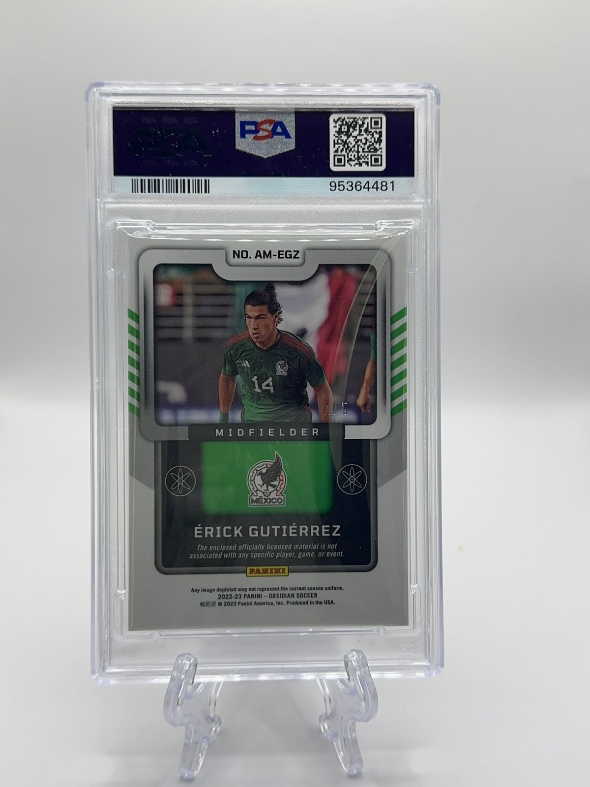 Erick Gutierrez (Atomic Material Electric Etch) Rookie Card | México 2022/23 (Parche)